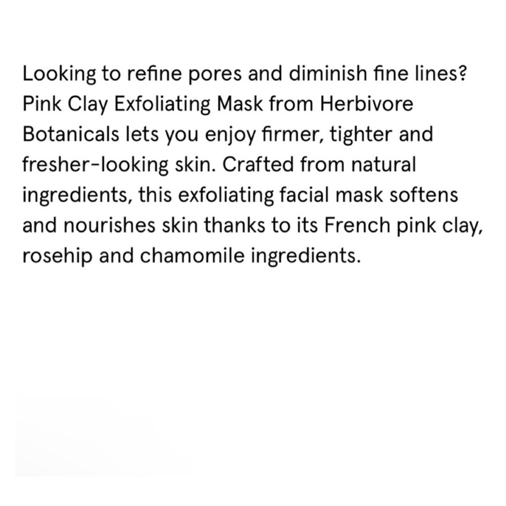 SOLD Herbivore Pink Clay Exfoliating Mask NWT - Picture 2 of 7